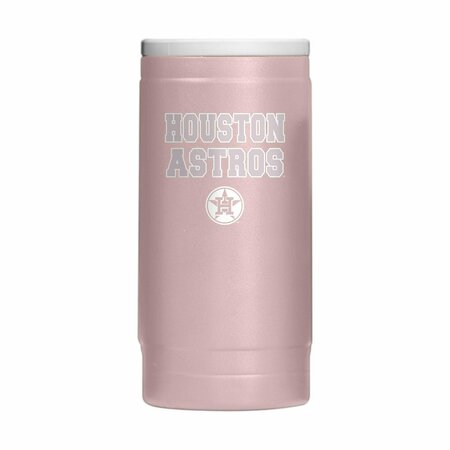 LOGO BRANDS Houston Astros Stencil Powder Coat Slim Can Coolie 513-S12PC-DSK-48